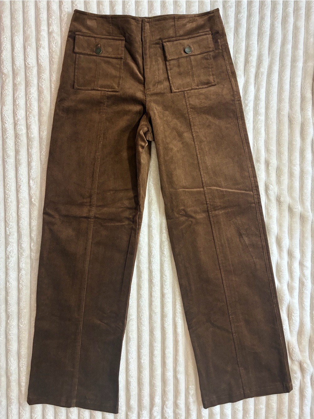 7 For All Mankind Brown Corduroy Wide-Leg Pants Size 6 NWT